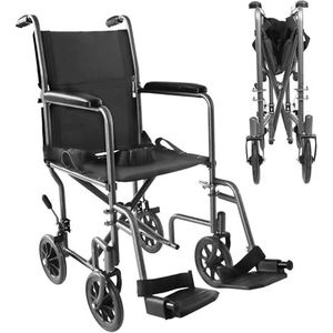 PEPE Mobility - Lichtgewicht opvouwbare rolstoel (smalle zitting 38 cm), rolstoel voor gehandicapten ouderen, staal, doorvoer