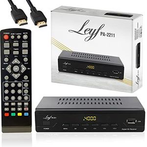 Leyf PA-2211 Digitale Kabelontvanger DVB-C/C2/T/T2 Full HD TV Met HDTV, SCART, USB en HD-Kabel - Geschikt Voor Alle Kabelproducten
