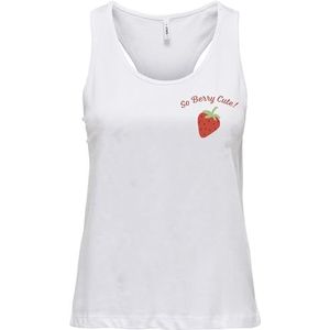 ONLHENNY Life REG S/L Tank Top Box JRS, Bright White Berry, XS