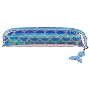 Stylex 44504 - luier in glitterschubben design, Mermaid Collection, ca. 20 x 5,5 x 3,5 cm groot, doorschijnend iriserend kunststof materiaal, voor pennen of make-up benodigdheden