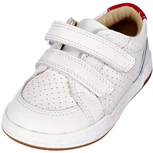 Clarks Fawn Solo T Sneakers voor jongens, wit leer., 26 EU