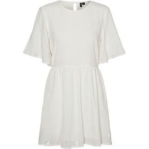Vero Moda VMMAJA 2/4 Mini Dress WVN jurk, sneeuwwit, S, wit (snow white), S