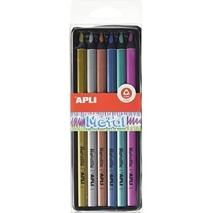 APLI 18061 - Jumbo metalen potloden Diverse kleuren doos 6 u.