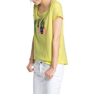 ESPRIT dames t-shirt met pailletten, meerkleurig (Lemon 743), XL