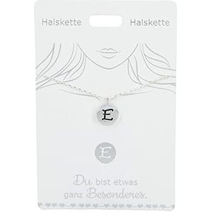 Depesche 4710-021 halsketting met letter E als hanger, verzilverd, variabel draagbaar in de lengte (42 cm + 5 cm), ideaal als cadeau of kleine attentie