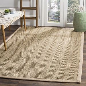 SAFAVIEH Natuurlijke vezel collectie 3 ' x 5' Beige NF115A grens visgraat zeegras gebied tapijt