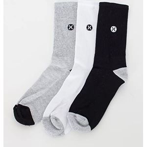 Hurley 3pk Mens 3 stuks, heren Icon 1/2 Terry Crew, grijs/wit/zwart, 42