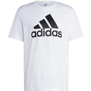 adidas Mannen Essentials Single Jersey Big Logo T-shirt met korte mouwen, XL lang, 3 inch wit