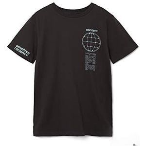 NAME IT Boy's NLMFOBE SS R TOP T-shirt, zwart/print: W. ICED Aqua Print, 134/140, Zwart/print: w. Iced Aqua Print, 134/140 cm