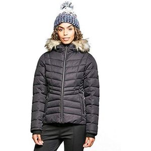 Dare 2b Glamorize II ski-jas, isolerend, waterdicht en ademend, met afneembare capuchon en sneeuwvanger, waterdichte jassen voor dames, zwart, maat XS (fabrieksmaat: 8)