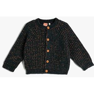 Koton Babyboys gebreide lange mouwen knoopsluiting ronde kraag cardigan sweater, blauw (637), 6-9 Maanden