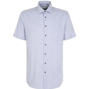 Seidensticker Zakelijk overhemd voor heren, comfortabele pasvorm, strijkvrij, Kent-kraag, korte mouwen, 100% katoen, lichtblauw, 54