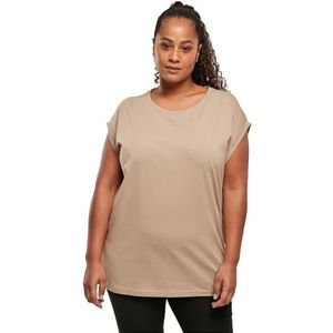 Urban Classics dames T-Shirt Ladies Extended Shoulder Tee, Softtaupe, 4XL