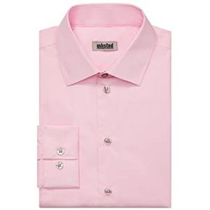 Kenneth Cole Unlisted Men's Dress Shirt Regular Fit Solid, Pink, 16""-16.5"" Neck 34""-35"" Sleeve
