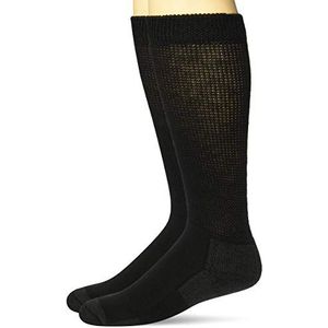 Carolina Ultimate Men's Non-Binding Merino Wool Blend Crew Socks 2 Pair Pack, Black, Large