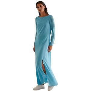 NA-KD Casual damesjurk met lange mouwen, Azure Blauw, 34