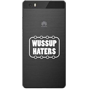 Zokko Beschermhoes voor Huawei P8 Lite, waterbestendig, zacht, transparant, witte inkt.