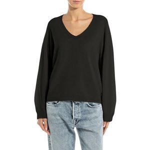 REPLAY - Oversized Trui - Zwart - Dames
