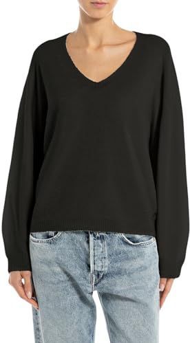 REPLAY - Oversized Trui - Zwart - Dames