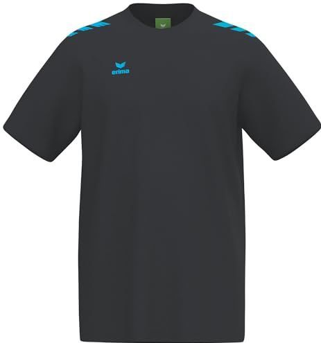 Erima Unisex kinderen CMPT 3 Wings T- Shirt (2082552), zwart/Curacao, 128