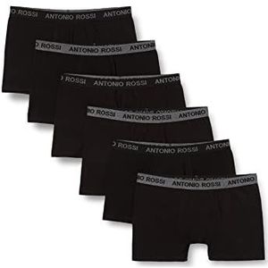 ANTONIO ROSSI (3/6 Pack) Heren getailleerde boxer Hipsters - Heren Boxers Shorts Multipack met Elastische Tailleband - Katoenrijk, Comfortabel Heren Ondergoed, Zwart/Grijs (6 Pack), XL