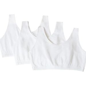 Fruit of the Loom Built Up Sports Bra Built-Up Sports Bra (3-pack), wit/wit/wit, 44