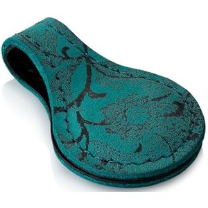 SURAZO Lederen boekenlegger met magneet, handgemaakt van echt leer, 10 cm x 3 cm, turquoise boekenlegger voor boeken, vintage lederen bladwijzer voor leeskatten, stijlvol cadeau voor mannen en vrouwen