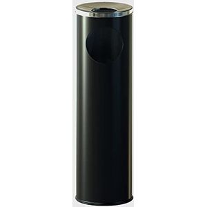 La Briantina Afvalemmer voor buiten, van staal, 20 x 69 cm, inhoud 15 liter, kleur zwart intens