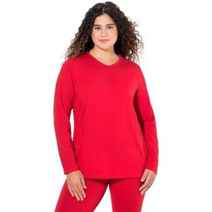 Ulla Popken Dames grote maten grote maten plus size ski-functioneel shirt, sneldrogend, loop lange mouwen, salsa, 42-44