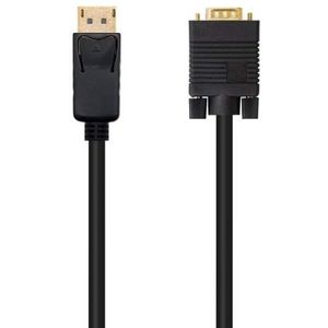 DisplayPort naar VGA-converterkabel 5 m, zwart, passief, voor het aansluiten van apparaten met DisplayPort-uitgang op VGA-monitoren.