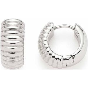 Leonardo Jewels Ariba 023186 Oorbellen voor dames, van roestvrij staal, zilverkleurig, kleine creolen met klapsluiting en structuur, sieradencadeau voor vrouwen, 0.6, Roestvrij staal, Geen edelsteen