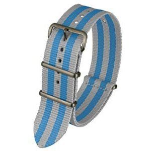 Davis BNN3BGREY/BLUE-22 Unisex horlogebandje nylon grijs