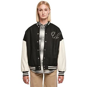 Urban Classics Damen Jacke Ladies Oversized Big U College Jacket black/palewhite XS
