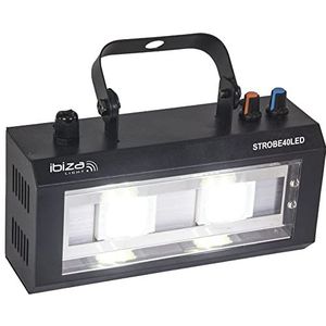 Ibiza - STROBE40LED - 2x20W LED Stroboscooplicht - Zwart