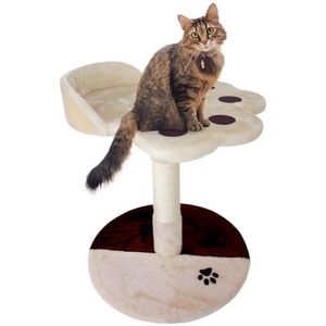 Mobiclinic, Krabpaal, Oliver, Kattenkrabpaal, Kattenspeelgoed, Krabpaal voor katten, Zacht gevoerde basis, Ondersteunt tot 10 kg, Sisaltouw voor krabben, Pluche, Klein formaat, Beige