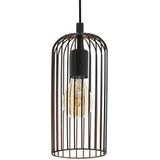 Eglo Newtown hanglamp, 1-vlammige vintage hanglamp, retro hanglamp van staal, kleur: zwart, fitting: E27