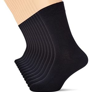 FM London Super zachte lange uniseks sokken, pak van 12, geurremmend, voorgekrompen, elastische stretch, zwart, 39-42 EU