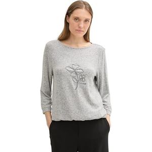 TOM TAILOR T-shirt voor dames, 21373 - Medium Silver Grey Melange, XXL