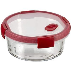 Curver Cook Glazen Container, Transparant/Rood, 1,2 L