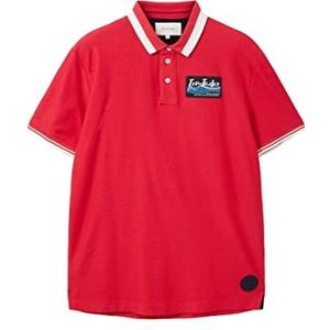 TOM TAILOR Heren 1036340 Poloshirt, 31045-Soft Berry Red, M, 31045 - Soft Berry Red, M