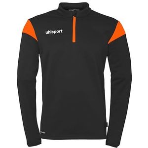 uhlsport Squad 27 1/4 Zip Top Sport Sweatshirt, Zwart/Neon Oranje, 116 Uniseks, zwart/neon oranje, 116