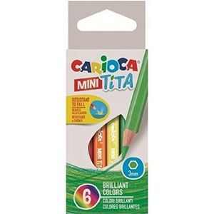 Carioca Mini Tita Mini-potloden, zeshoekig, meerkleurig, 6 stuks