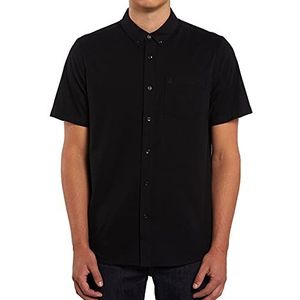 Volcom Everett Oxford Herenhemd, modern fit, geweven, korte mouwen, button down overhemd, zwart (New Black), S