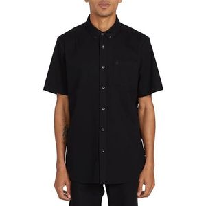 Volcom Everett Oxford Herenhemd, modern fit, geweven, korte mouwen, button down overhemd, zwart (New Black), S