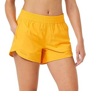 Marmot Dames Wm's Elda Short 4 inch, ademende functionele shorts, sneldrogende trainingsshorts met UV-bescherming, elastische bouldering shorts, Golden Sun, S