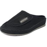 Aerosoft Klittenband-pantolette 6032-4P dames heren pantoffel breedte G-H antislip, zwart, 36 EU