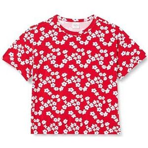 Fred's World by Green Cotton Gladly S/S T T-shirt voor meisjes, Salsa, wit/surf, 128 cm