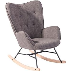 MEUBLE COSY,Schommelstoel relaxstoel schommelstoel stoel woonkamer fauteuil Relax Lounge met gewatteerde zitting,68x87x98cm,Grijs