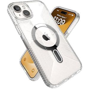 Speck Transparant iPhone 15 Plus-hoesje - ClickLock antislip interlock, MagSafe, valbescherming grip - voor iPhone 15 Plus en iPhone 14 Plus - Anti-vergeling 6,7 inch telefoonhoesje - Presidio Grip