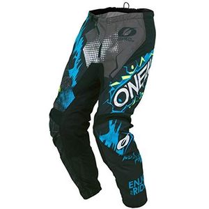 O'NEAL | Motocrossbroek | Kids | MX Enduro | uitzonderlijke bewegingsvrijheid, volledig gevoerd, beschermende rubber vulling voor extra bescherming | Element Jeugdbroek Villain | Grijs | Maat 22